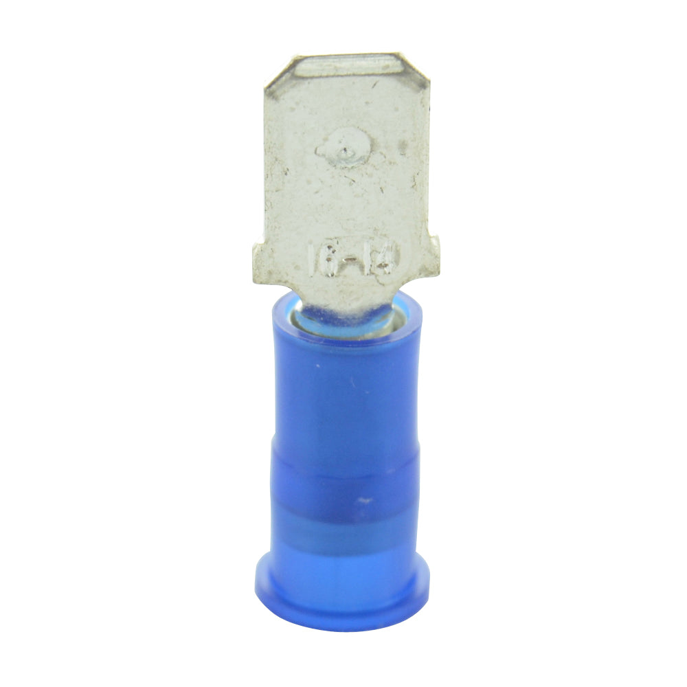 16-14 Gauge Male Quick Disconnect 1/4" Ultra-Tuff Nylon Insulated Blue