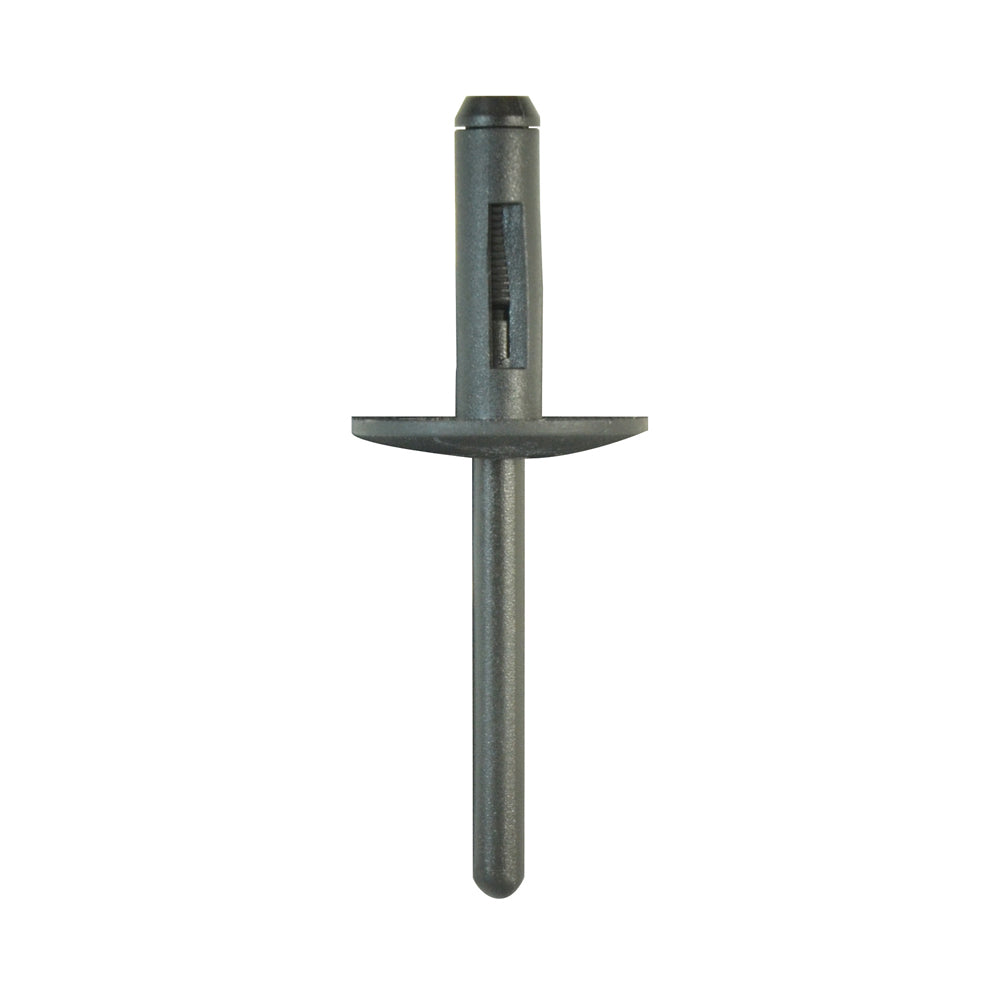 0.22 Inch 2.5 - 4.8 Mm Grip Black Plastic Push Rivet