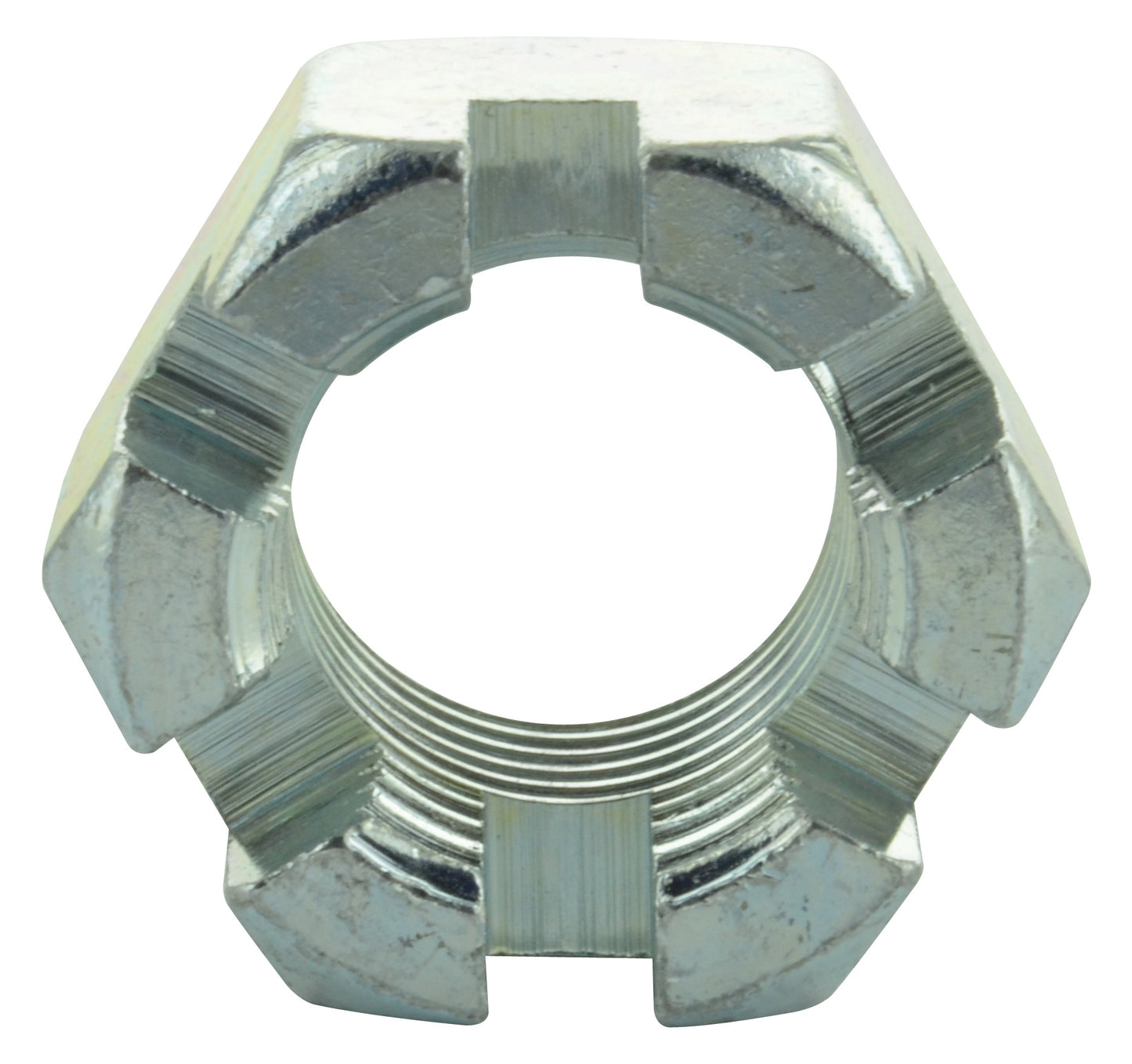 1-14 Fine Zinc Plated Grade 2 Slotted Hex Nut