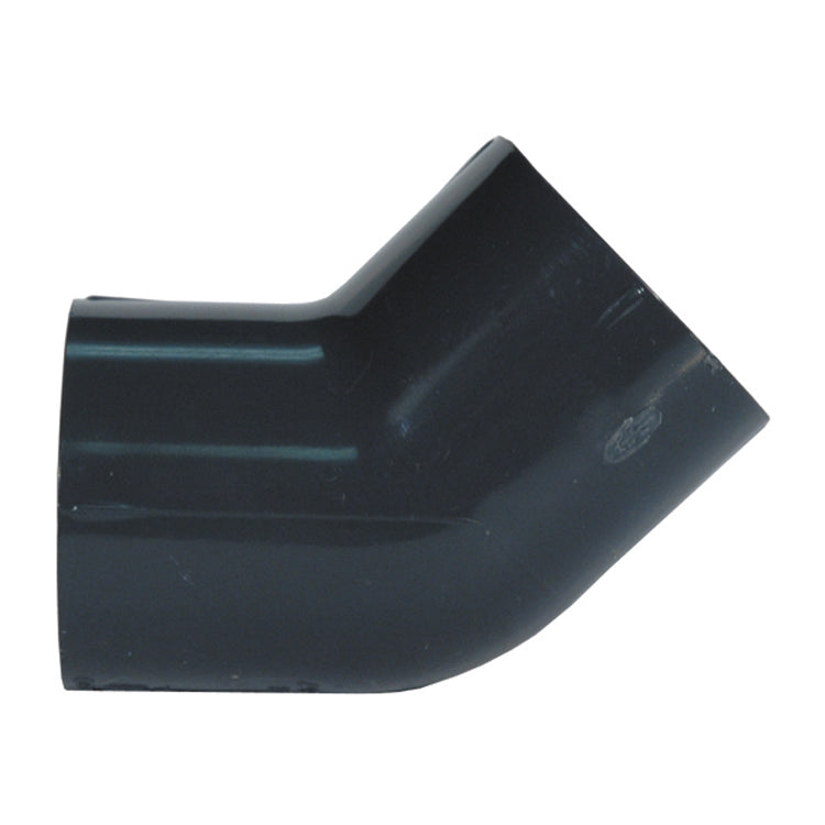 1-1/2 Inch Socket Sch 80 Dark Gray Pvc 45 Degree Elbow