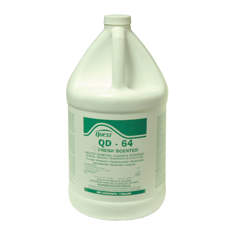 Quest Specialty QD-64 Disinfectant Deodorant & Cleaner - 1 Gallon Bottle (Fresh Scent)