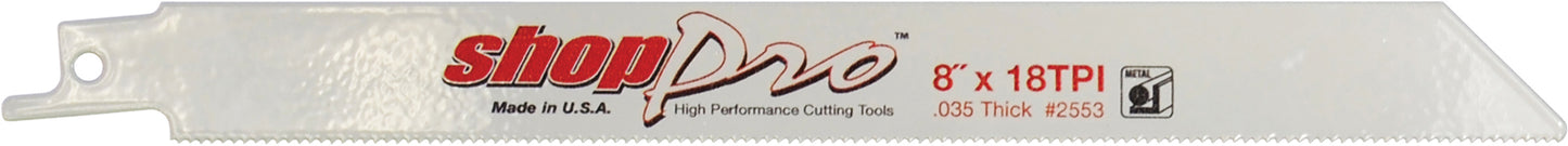 ShopPro 4 x 3/4 x .035 Cobalt Metal Cutting Reciprocating Saw Blade - 18 Tpi