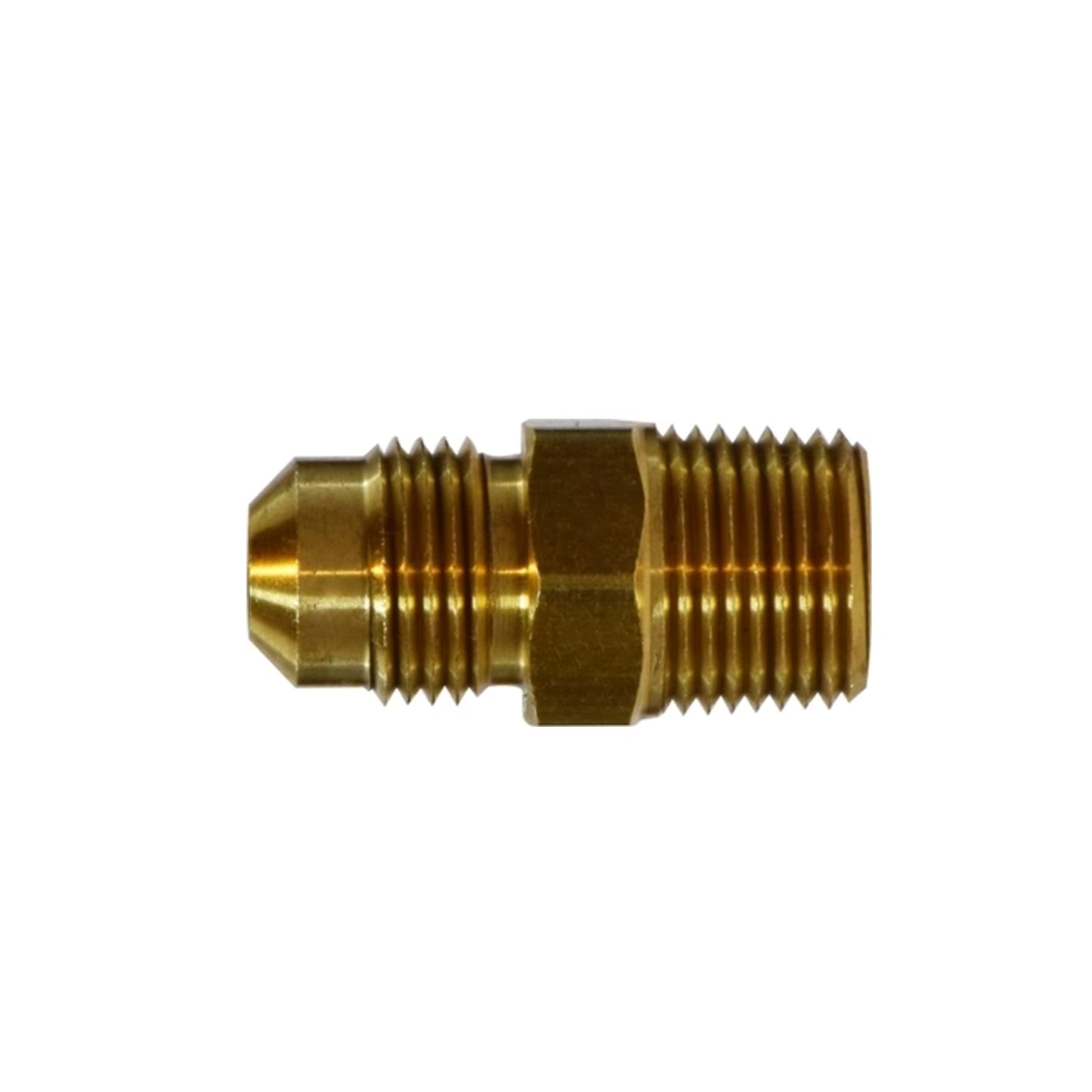 1/4 Inch X 3/8 Inch Brass SAE 45 Degree Flare Tube Male Connector