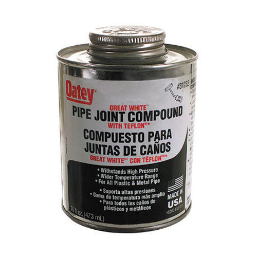 Oatey Great White Pipe Joint Compond With Ptfe - 16 oz