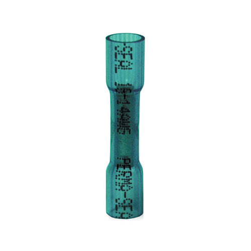 16-14 Gauge Button Connector Crimp Heat Shrink Insulated Blue