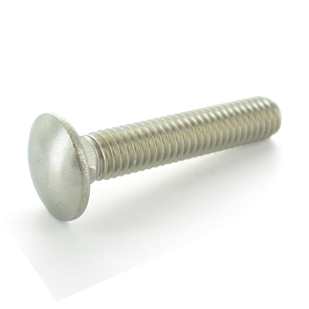 1/4-20 x 3/4 Inch Coarse Plain 316 Stainless Steel Round Head Carriage Bolt