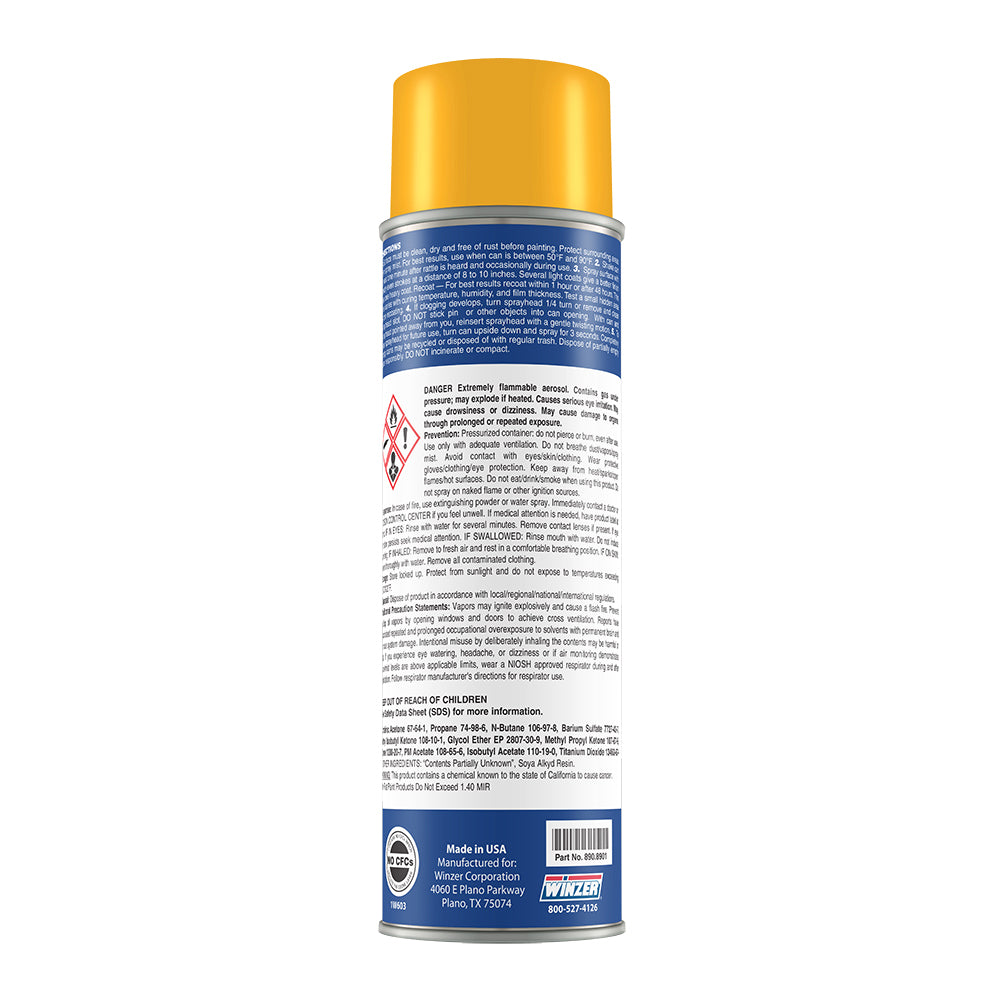 Winzer High Solids Gloss New Equipment Yellow (New Caterpillar)Spray Paint 16 Oz Net Wt - Aerosol
