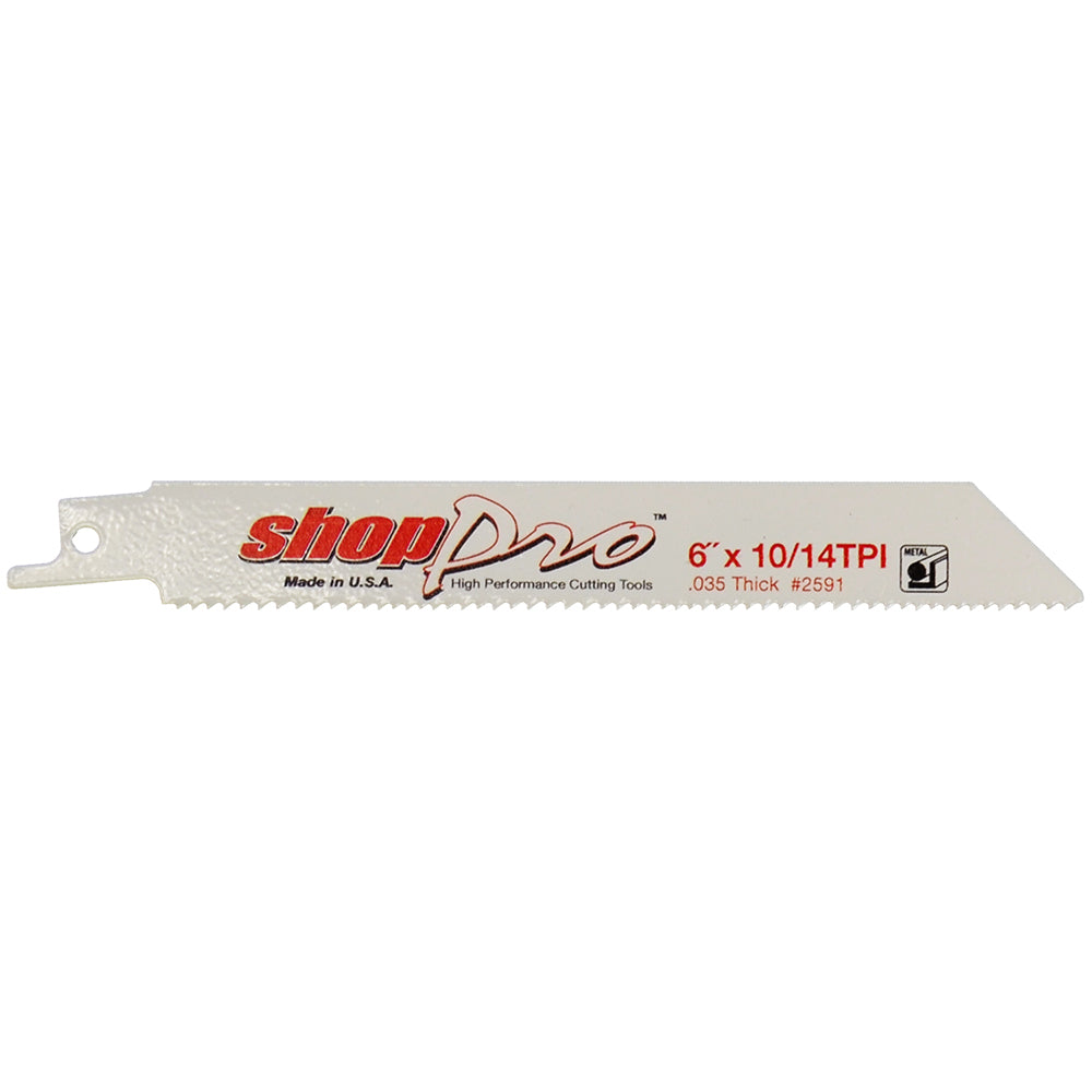 Shoppro 6 x 3/4 x 0.035 Cobalt Hybrid Wood & Metal Reciprocating Saw Blade - 10/14 Tpi