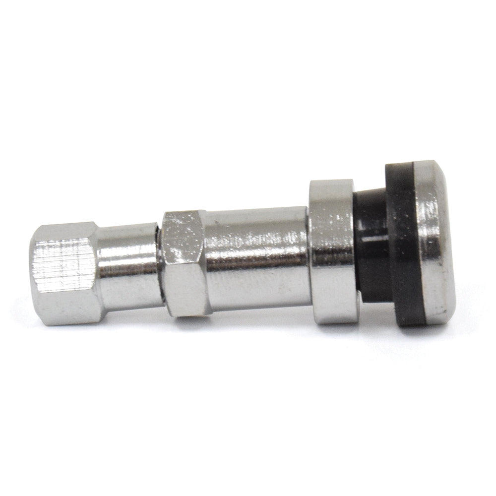 .453 x 1-1/2" Bolt-In Tire Valve Chrome Plated For Ford “F" Series Trucks With 16" Dual Wheels