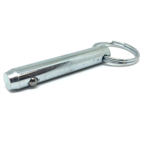 3/8 Inch X 1.30 Inch Ring Style Detent Pin Zinc Plated Medium Carbon Steel - Clearance