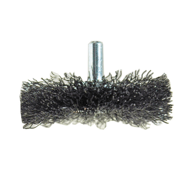 3 Inch X 0.008 Inch X 1/4 Inch Stem Mounted Carbon Steel Crimped Conflex Narrow Face Wheel Brush