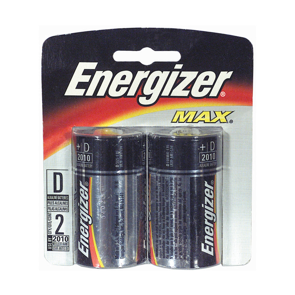 D Cell Energizer Alkaline Battery - 2 Per Pack - Clearance