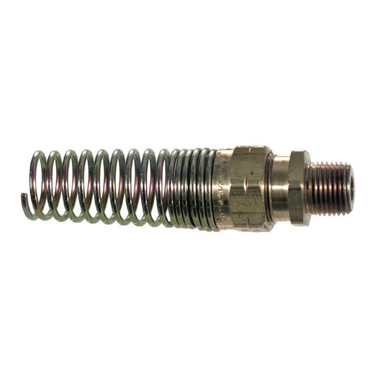 1/4 Inch x 3/8 Inch Brass Sleeve Type Air Brake Connector With Spring Guard