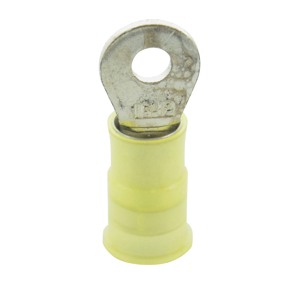 12-10 Gauge Ring Terminal #8 To #10 Stud Ultra-Tuff Nylon Insulated Yellow