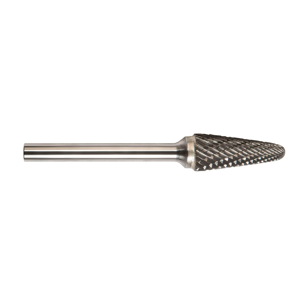 1/2 Inch Taper 6 Inch Shank Premium Carbide Bur