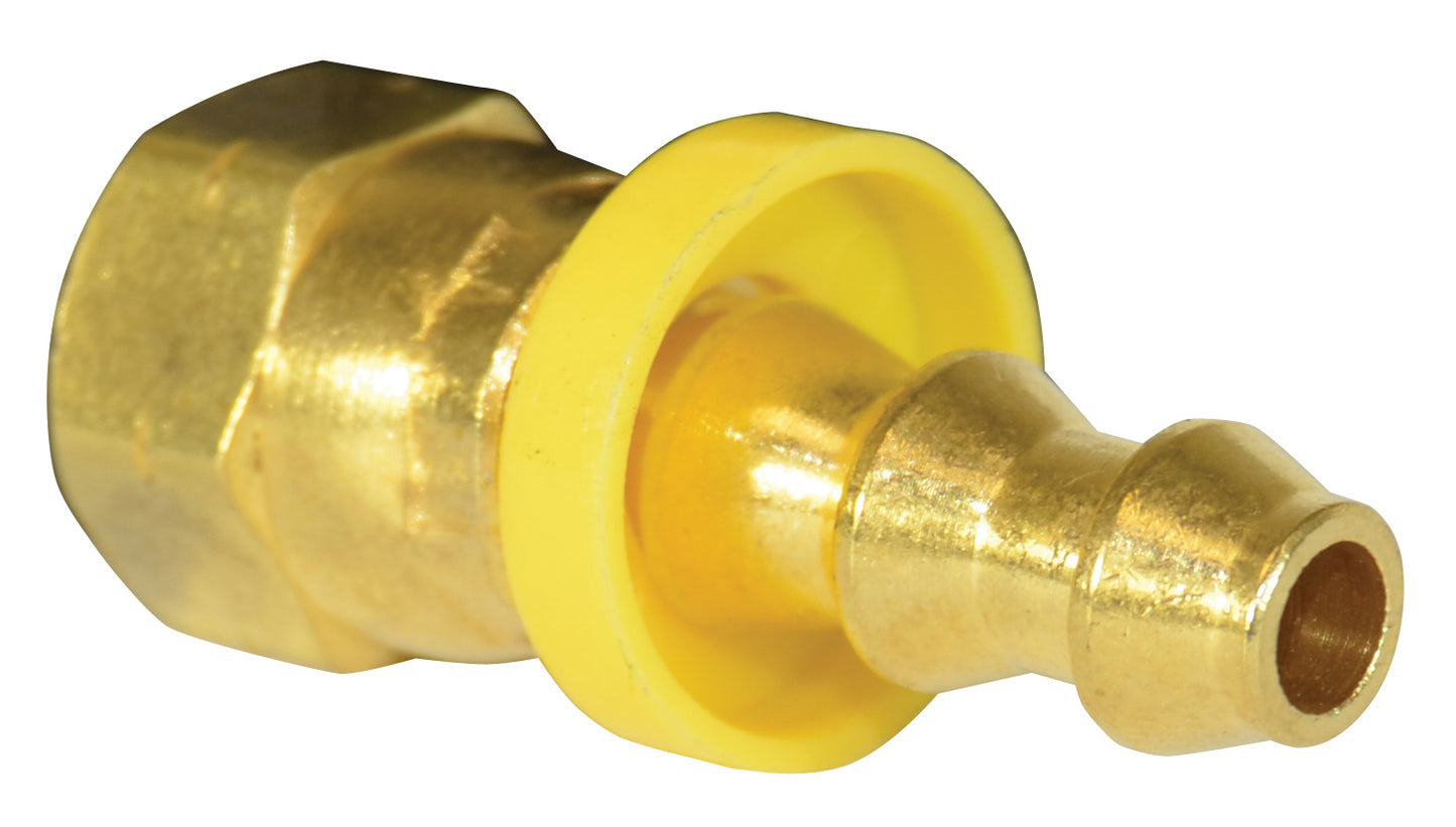 1/4 Inch X 1/4 Inch Barb Hose X Tube CA360 Brass Barb-Tite JIC 37 Degree / SAE 45 Degree Female Swivel