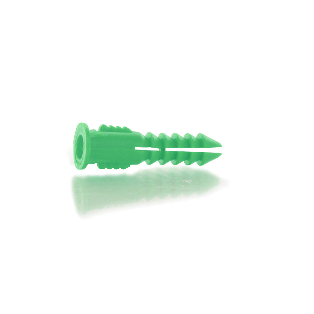 12-14-16 Green Polyethylene Plastic Conical Ribbed Plug Anchor