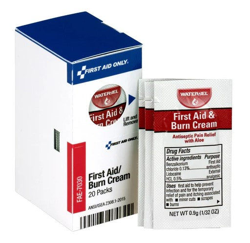 First Aid Burn Cream .9 gram pack - 20 Per Box