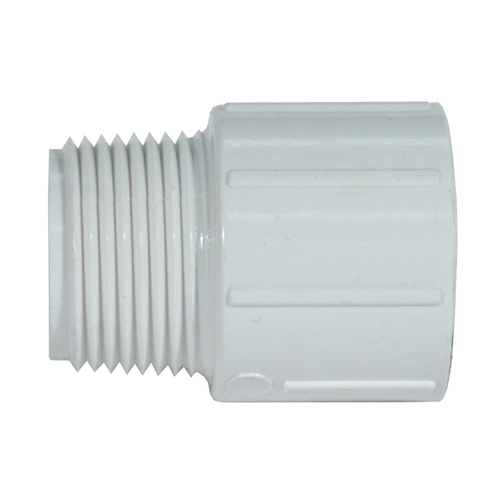 2 Inch Mipt x Socket Sch 40 White Pvc Male Adapter