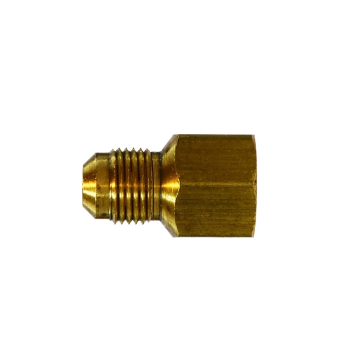1/2 Inch X 3/8 Inch Brass SAE 45 Degree Flare Tube Female Connector