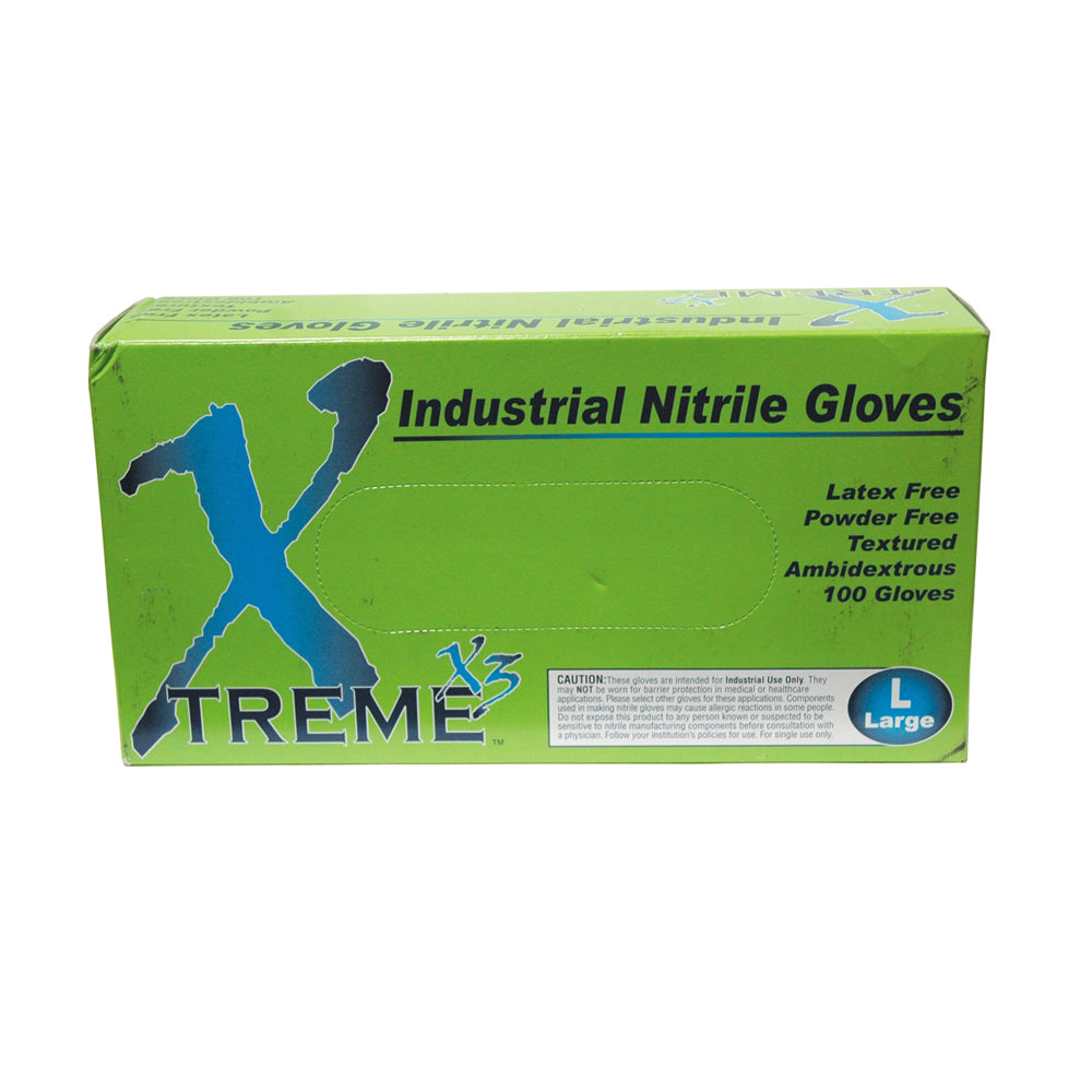 5 Mil Palm 6 Mil Fingertip Blue Textured Nitrile Powder Free Premiumindustrial Glove -100 Per Box - Medium - Clearance