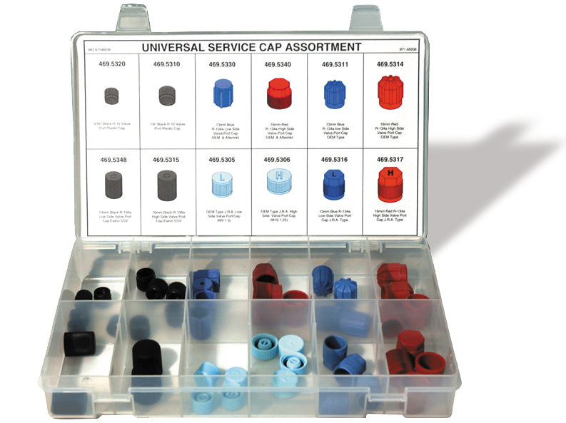 46 Piece A/C Universal Service Port Cap Assortment - Supplier Pre-Built Kit
