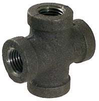 3/4" Schedule 40 Threaded Black Malleable Iron Cross