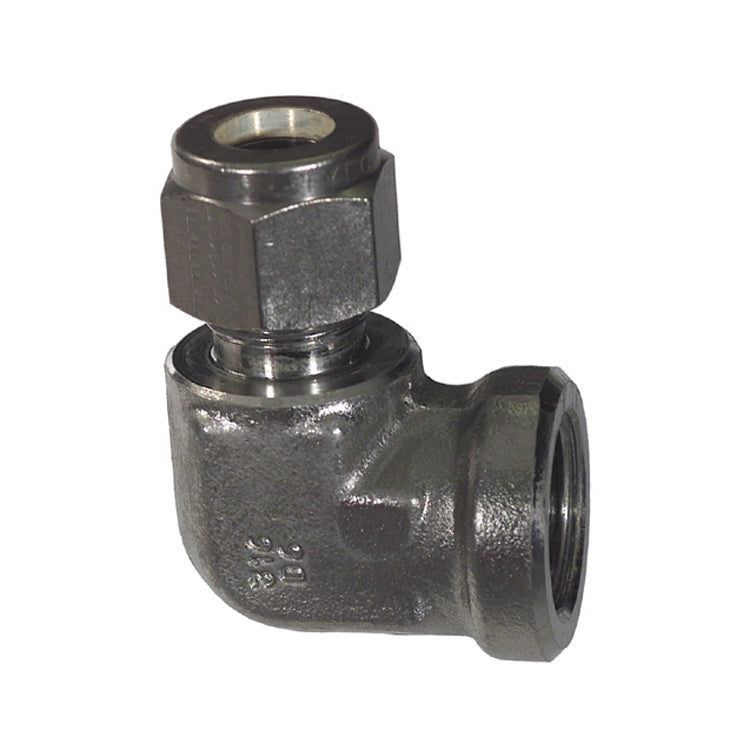 1/2 Inch x 3/8 Inch Compression Tube x Fnpt T316 Stainless Steel 90 Degree B-Lok Elbow