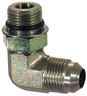 1-1/4 Inch x 1-1/4 Inch Male Boss O-Ring Adapter 90-Degree Elbow To 37-Degree Jic Connector Steel