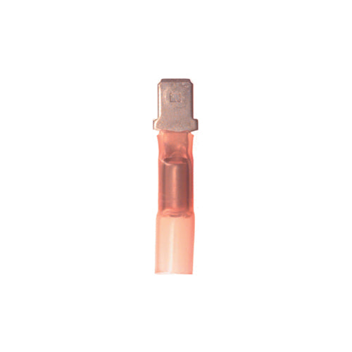 22-18 Gauge 1/4 Inch Male Push On Connector Solder Shrink Red