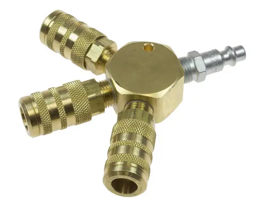3 Port Flat Hex Manifold- 1/4" 6 Ball Industrial Interchange