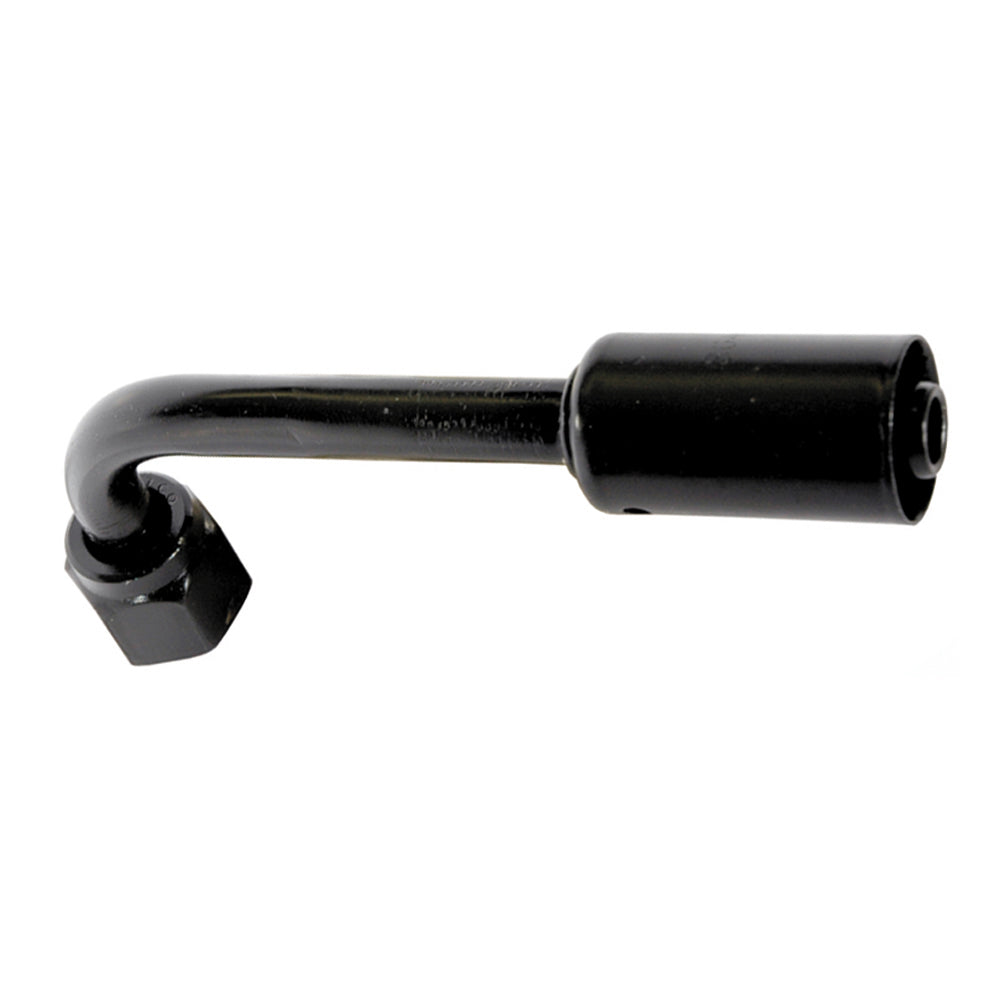 3/8 Inch x 13/32 Inch Carbon Steel 757E Series Coll-O-Crimp Bumped Tube O-Ring Female Swivel 90 Degree Tube Elbow