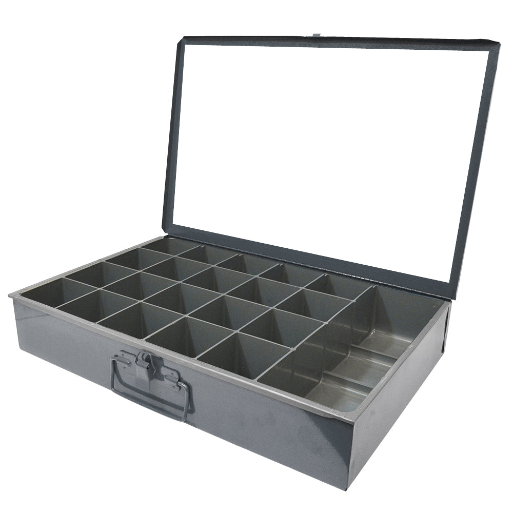 Large. Metal Box 900 21 Compartment - Gray