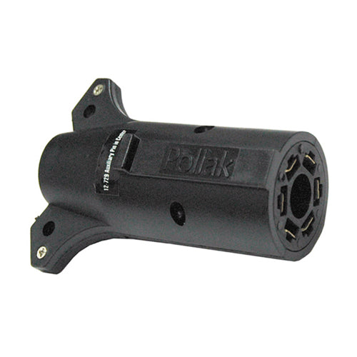 7 Pole Trailer Connector Solid Pin 3 Hole Mount Socket Zinc Plated Die-Cast