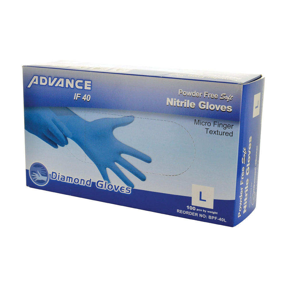 Exam Powder Free Blue Nitrile Glove Large