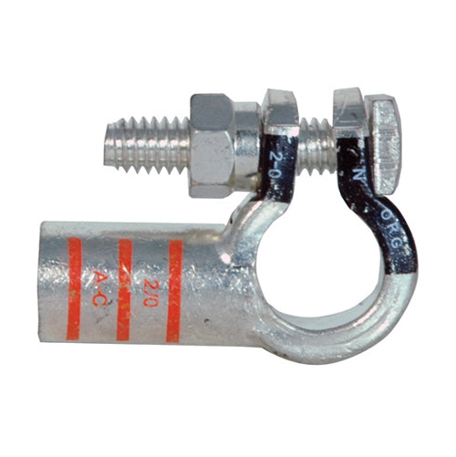 2/0 Awg Orange A-C Electro-Tin Plated Solid Cast Copper Heavy Duty Negative Eco-Max® Left Elbow Terminal