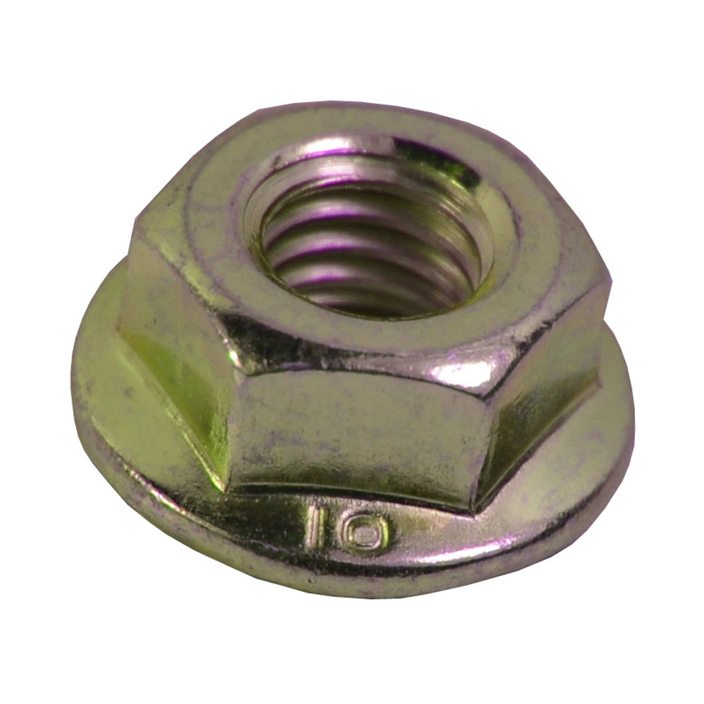 M12 x 1.25 Fine Yellow Zinc Class 10 Serrated JIS Reduced Hex Flange Lock Nut