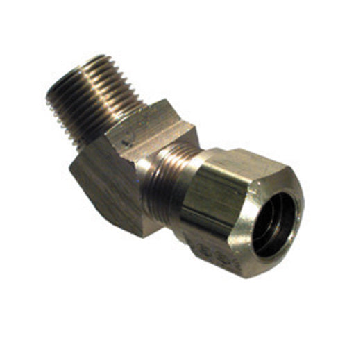 1/2 Tube x 1/4 Inch Brass 45 Degree Male Elbow D.O.T Air Brake Fitting