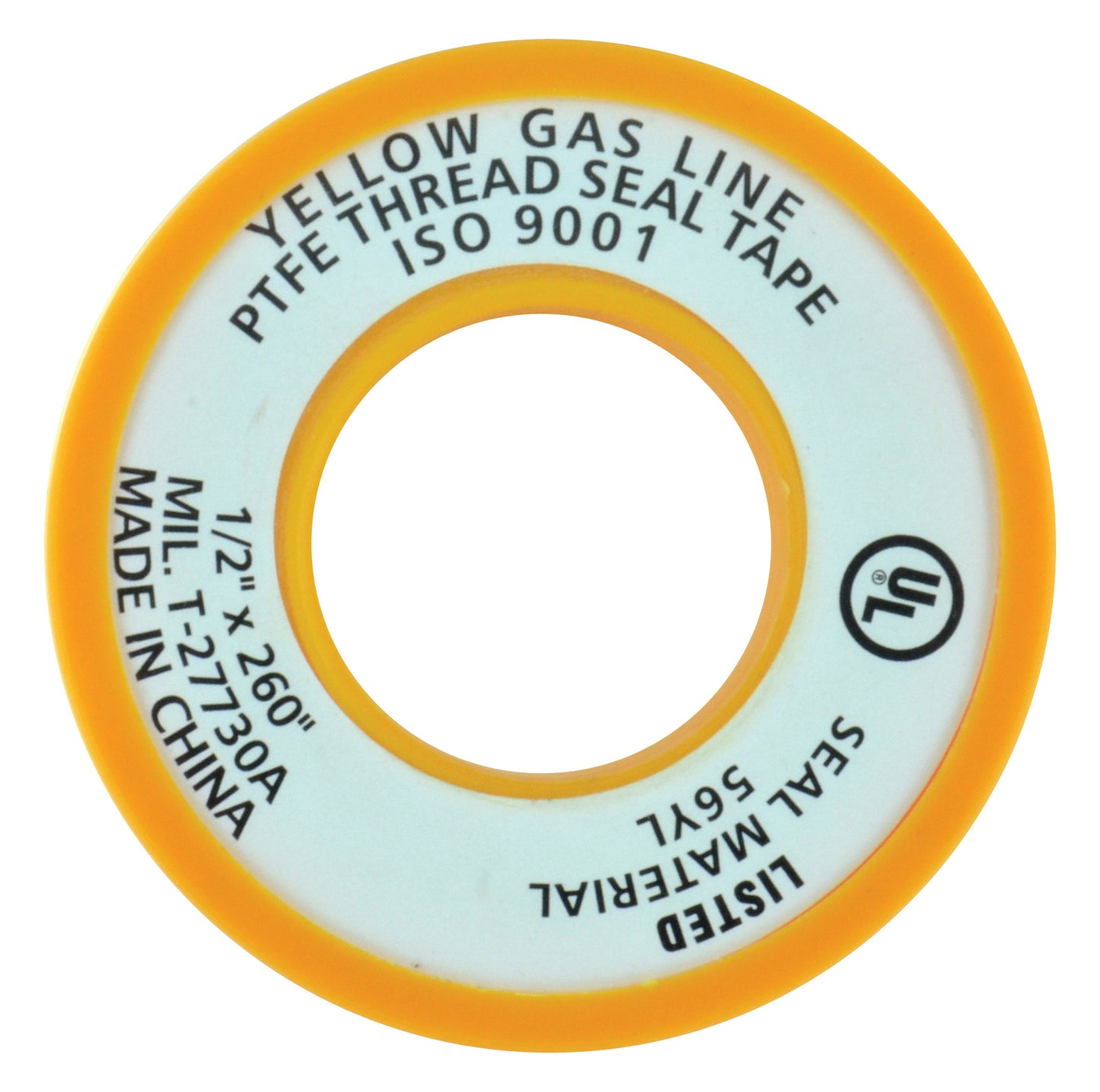 1/2 Inch x 260 Inch Gas Line PTFE Tape Yellow