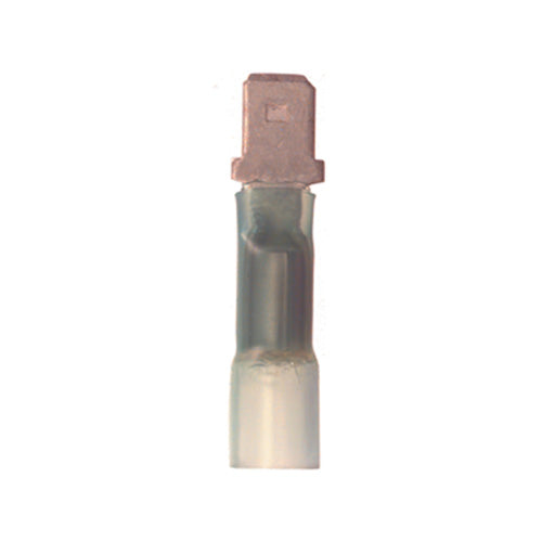 16-14 Gauge 1/4 Inch Male Push On Connector Solder Shrink Blue