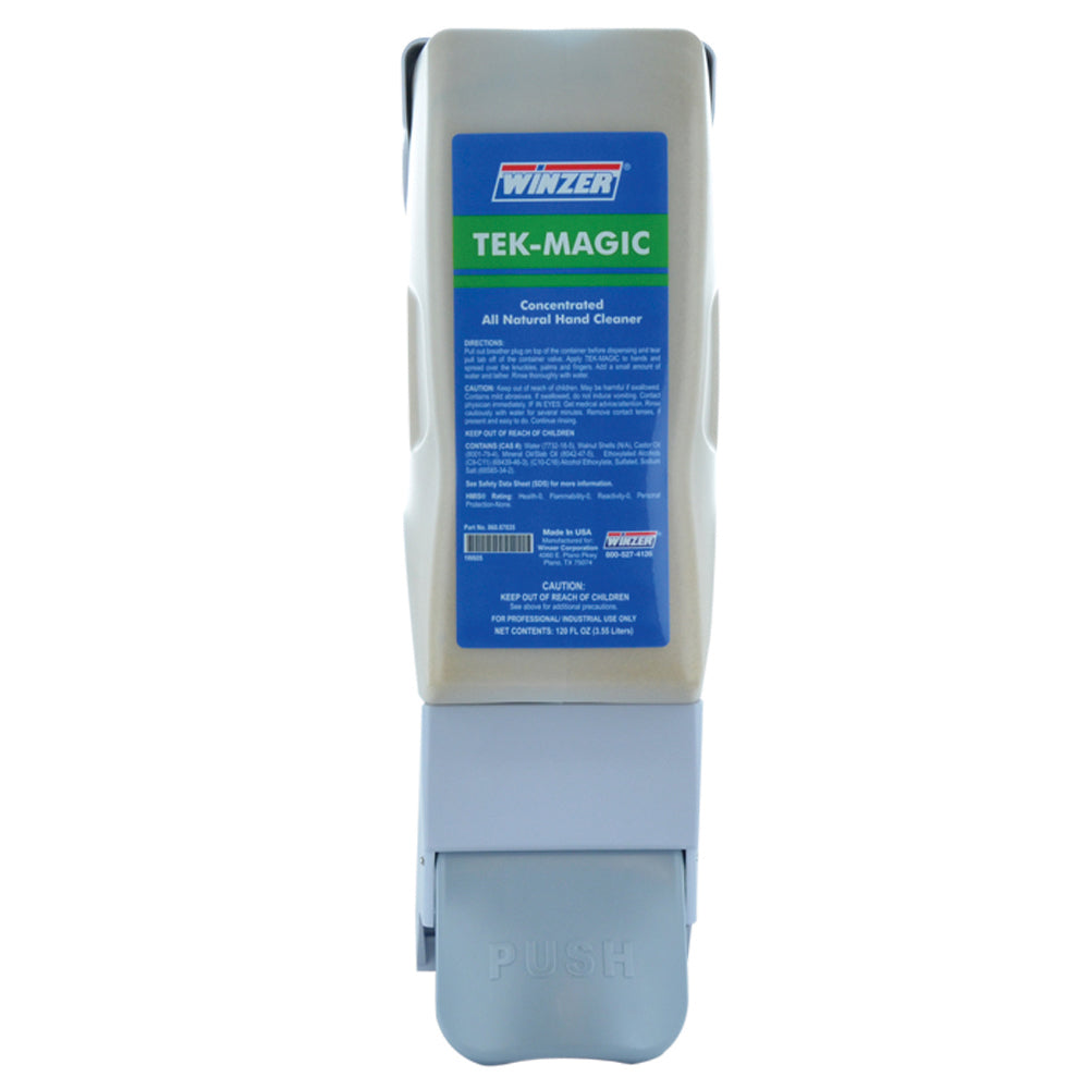 Winzer Tek-Magic Concentrated All Natural Hand Cleaner - 3.55 Liter & Dispenser
