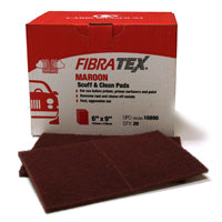 Carborundum 6x9 Inch General Purpose Scuff Pad Maroon Aluminum Oxide Box of 20
