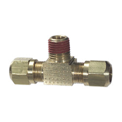 1/8 Inch x 1/4 Inch Brass Male Branch Tee D.O.T. Air Brake Fitting with Sealant