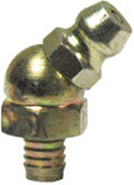 3/16 Inch Zinc Yellow Steel 45 Degree Standard Shank Heritage Hydraulic Grease Fitting