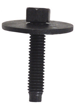 M6 x 1 x 28 Mm Coarse Black Phosphate Class 9.8 Dog Point Indented Hex Head Body Bolt With Free Spinning Washer