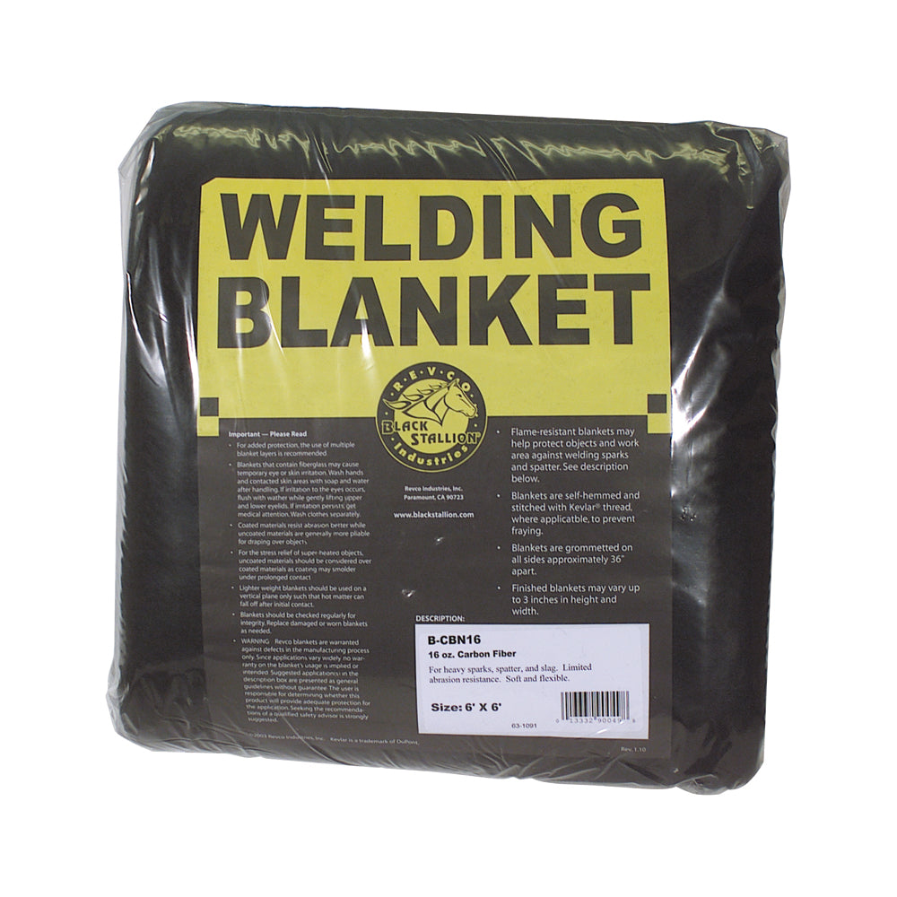 6 ft x 8 ft x 0.170 Inch Black 16 oz Carbon Fiber Felt Heavy-Duty Welding Blanket