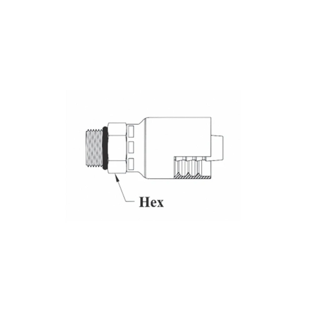 1/4 Inch Hose X 7/16X20 O-Ring Boss Male Rigid