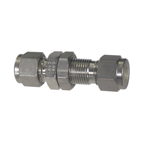 1/4 Inch Compression Tube T316 Stainless Steel Straight B-Lok Bulkhead Union