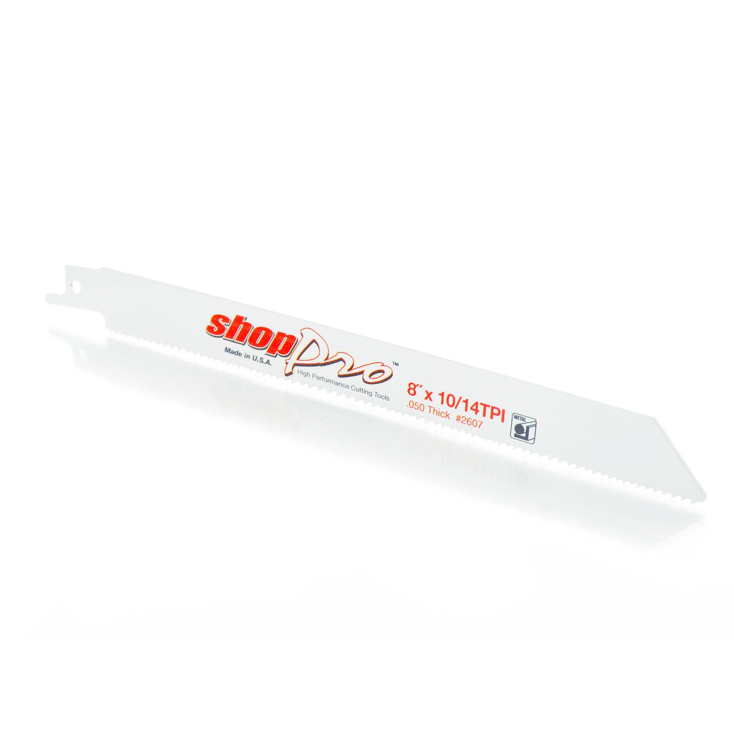 Shoppro 8 x 3/4 x 0.050 Cobalt Hybrid Wood & Metal Reciprocating Saw Blade - 10/14 Tpi