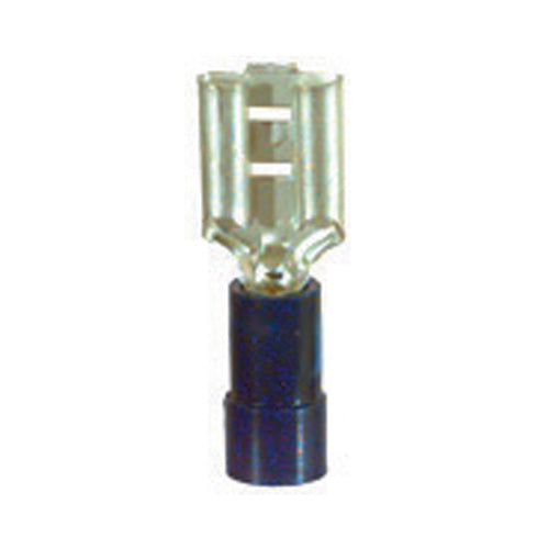 16-14 Gauge Female Push On Connector 1/4" Tab Pvc Insulated Blue